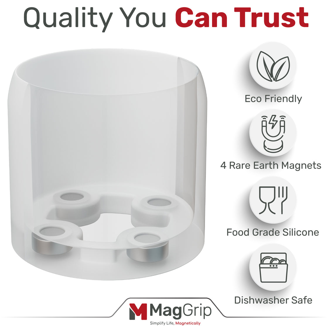 MagGrip Magnetic Silicone Spice Jar Grips - Clear