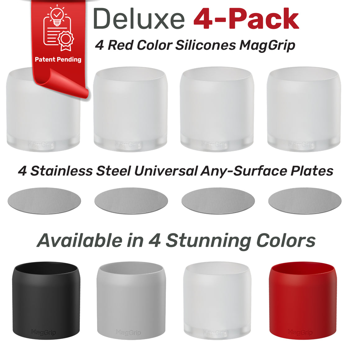 MagGrip Magnetic Silicone Spice Jar Grips - Clear
